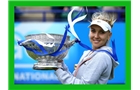 EASTBOURNE, ENGLAND - JUNE 22:  Elena Vesnina of Russia poses with the trophy after defeating Jamie Hampton of the USA in the women's singles final match during the day eight of the AEGON International tennis tournament at Devonshire Park on June 22, 2013 in Eastbourne, England.  (Photo by Jan Kruger/Getty Images) **BESTPIX**